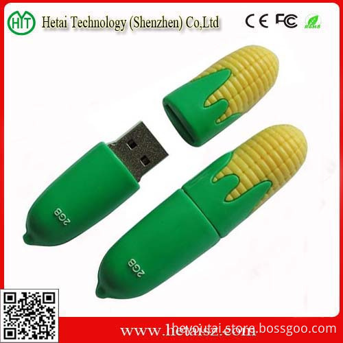 Custom PVC 64GB Corn Shape USB Flash Drive